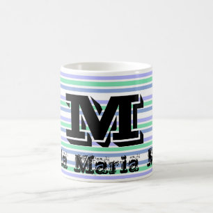 Lila Grönt Pastel Rand Mugg