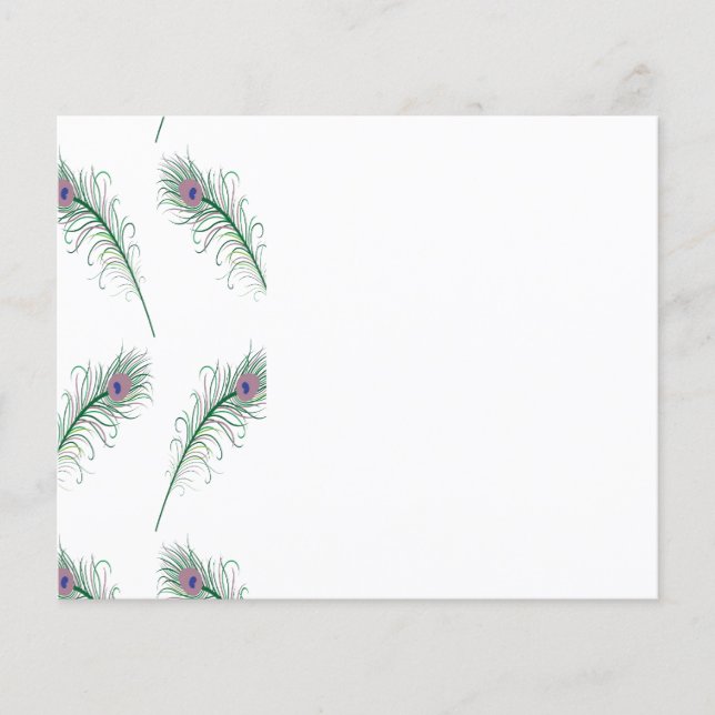 Lila Grönt Peacock Feather Skriv ut (Framsida)