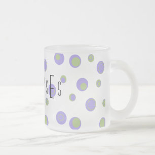Lila Grönt Polka dots Monogrammad Frostad Glasmugg