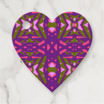 Lila Grönt Rosa Art Deco Valentine Heart Gift