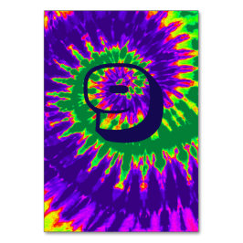 Lila & Grönt Spiral Tie Dye Bröllop Bord Nine Bordsnummer