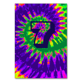 Lila & Grönt Spiral Tie Dye Bröllop Bord Sju Bordsnummer