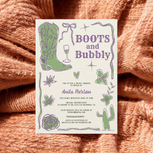 Lila grönt- sprutor stöter på bubbelspruta möhippa inbjudningar