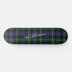 Lila Grönt Tartan McKenzie Personlig Mini Skateboard Bräda 18,5 Cm