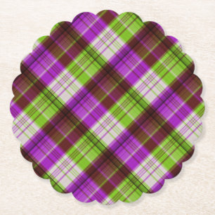 Lila Grönt Tartan Play Bröllop Underlägg Papper