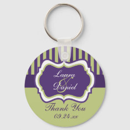 Lila, Grönt, vit, modig bröllopsförmån Nyckelring