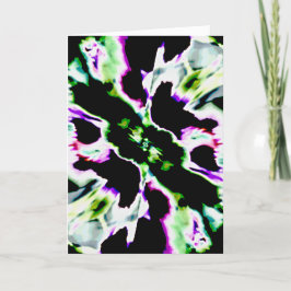 Lila Grönt White Lacy Abstrakt Petal Flower Kort