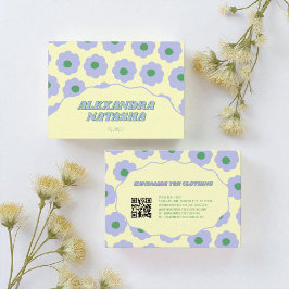 Lila Grönt Y2K Flower Handmade Clothing Visitkort