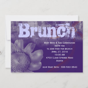 Lila Grunge Brunch Party Inbjudningar