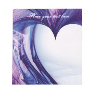 Lila Grunge Heart Anteckningsblock