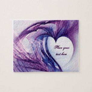 Lila Grunge Heart Pussel