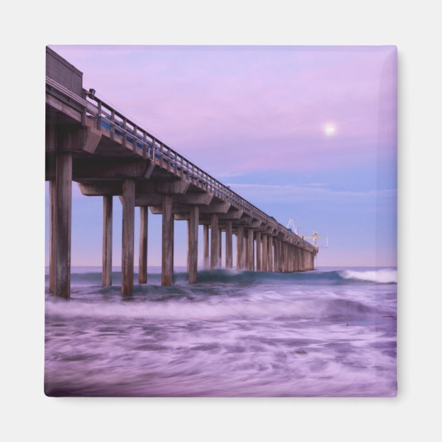 Lila gryning över pier, Kalifornien Magnet (Framsidan)