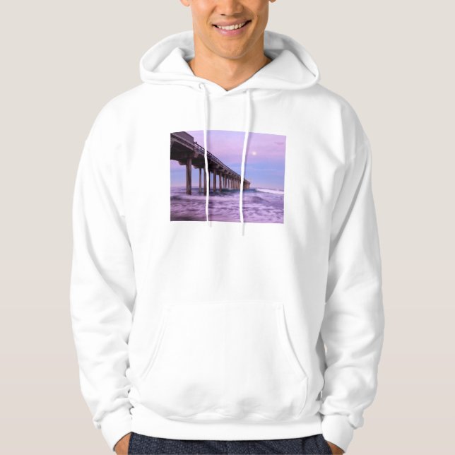 Lila gryning över pir, Kalifornien Sweatshirt (Framsida)