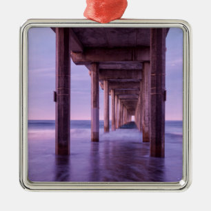 Lila gryning vid Scripps Pier Julgransprydnad Metall