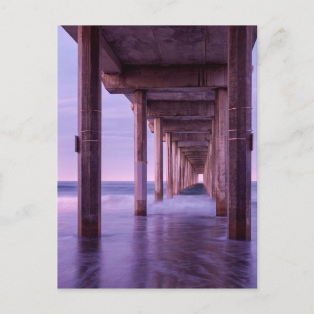 Lila gryning vid Scripps Pier Vykort (Framsida)