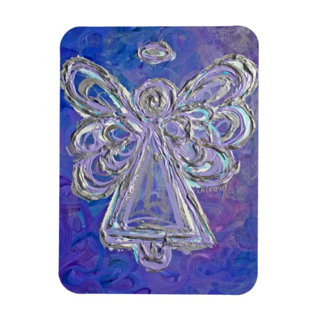Lila Guardian Angel Anpassningsbar Magnet Art Pain (Vertikal)