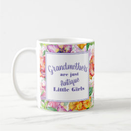 Lila Gul Blommig Mormödrar Små Flickor Kaffemugg