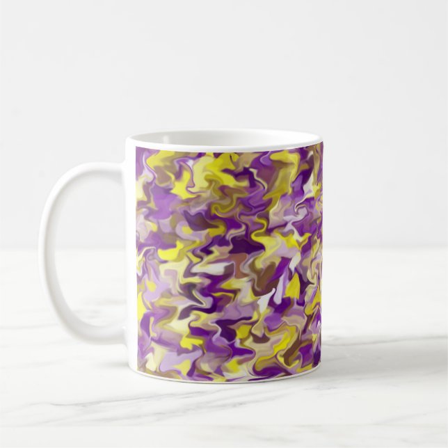 Lila Gul Virvel 330ml Mugg (Vänster)