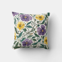 Lila gula blommönster, modern, elegant