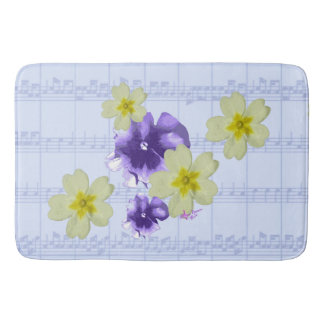 Lila & Gula blommor Blue Lakan Music Bath Mat Badrumsmatta