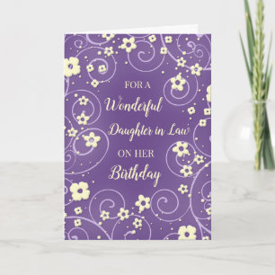 Lila Gula blommor Dotter i Lag Birthday Kort