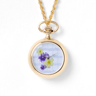 Lila & Gula blommor Lakan Music Armbandsur