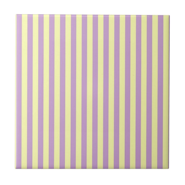Lila Gula Randigt Mönster Minimal Modern Kakelplatta (Framsidan)