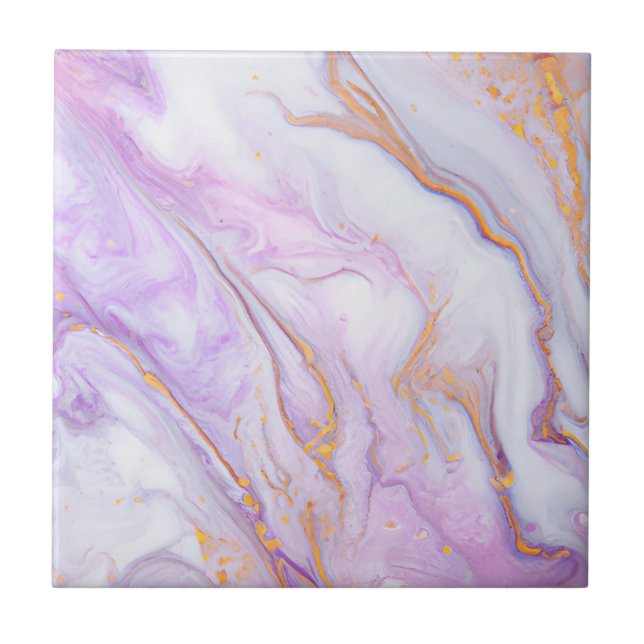 Lila Guld 3 Marble Stones Ceramic Tile Kakelplatta (Framsidan)
