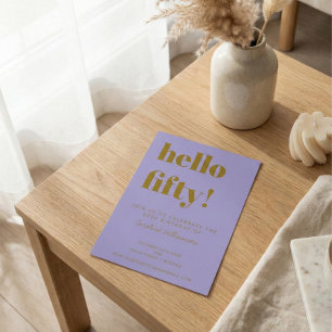 Lila Guld 50-årsfest Modern Typografi Inbjudningar