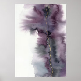 Lila Guld Abstrakt Akvarell Poster