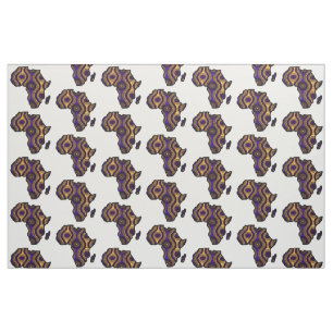 Lila Guld Afrika Karta Tyg