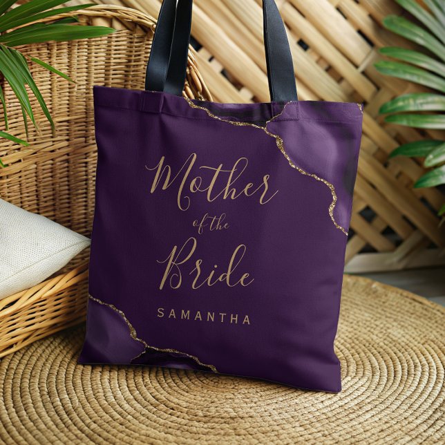 Lila Guld Agat Mor till Bruden Tygkasse (Skapare uppladdad)