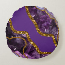 Lila & Guld Agate Geode Glitter