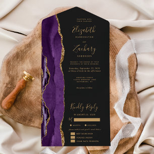 Lila Guld Agate Meal Options Mörk Bröllop