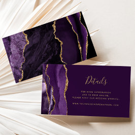 Lila Guld Agate Plum Bröllop webbplats Tilläggskort