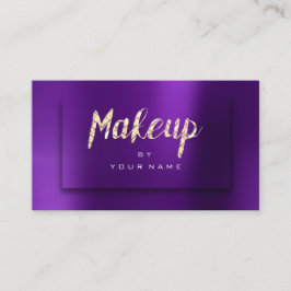 Lila Guld Amethyst Typograph Makeup Artist 3D Visitkort