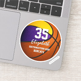 Lila guld basketlaget färg pojkar flickor klistermärken