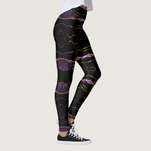Lila Guld Black Leggings