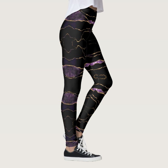 Lila Guld Black Leggings (Höger)