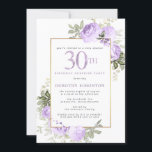 Lila Guld Blommigt 30års födelsedag Surprise Party Inbjudningar<br><div class="desc">Hära en speciell kvinna med den här eleganten och en feminin inbjudan till 30års födelsedag överraskningspartiet. Den 30:e är skriven i stor lila. Födelsedag Surprise Party följer. Den hedervärde gästen namn ligger också i lila Capital brev. Återstoden av texten är mjukt grått. Närmare uppgifter om 30års födelsedag firande omges av...</div>