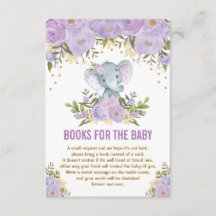 Lila Guld Blommigt Elephant Bokar för Baby
