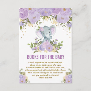 Lila Guld Blommigt Elephant Bokar för Baby Tilläggskort