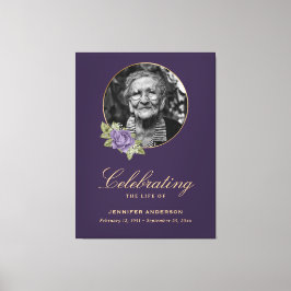 Lila Guld Blommigt - fotomässig välkomstskylt Canvastryck