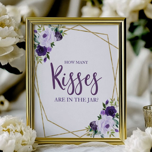Lila Guld Blommigt Hur många kisses-tecken Poster (Skapare uppladdad)