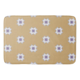 Lila Guld Blommigt-look Fractal Art Tiled Golden Badrumsmatta