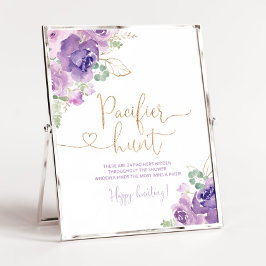 Lila guld blommigt Nappar-jaktvilt Poster