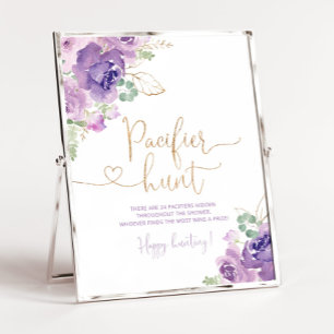 Lila guld blommigt Nappar-jaktvilt Poster