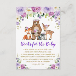 Lila Guld Blommigt Woodland Animals Bokar för Baby Tilläggskort