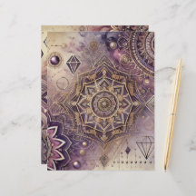Lila & Guld Boho Intricate Mandalas-skräpbok