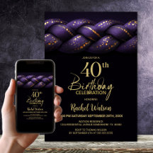 Lila Guld Braid 40:e födelsedagen Party